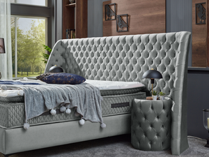 Boxspringbett Star mit Bettkasten in Samtstoff - Bettsense