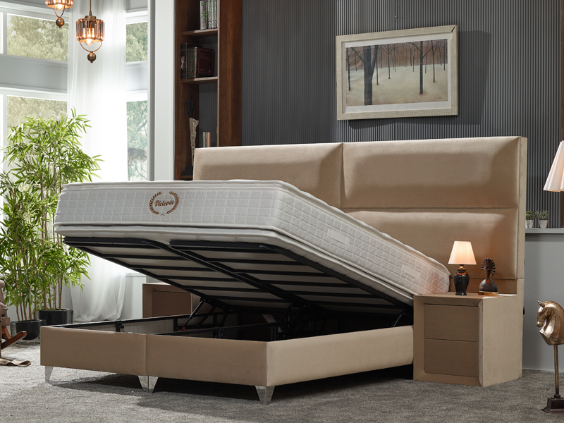 Boxspringbett Trend mit Bettkasten in Samtstoff - Bettsense