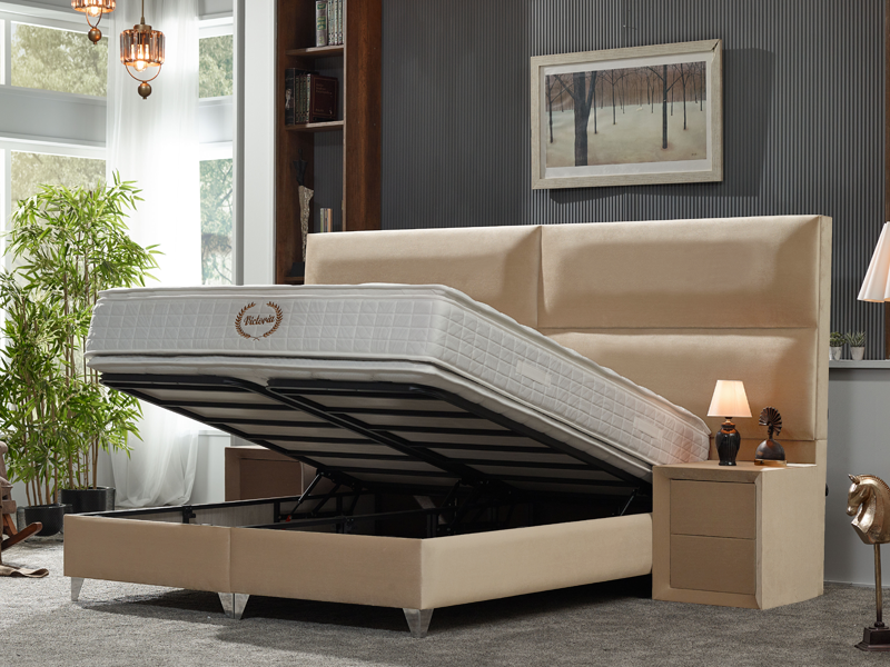 Boxspringbett Trend mit Bettkasten in Samtstoff - Bettsense