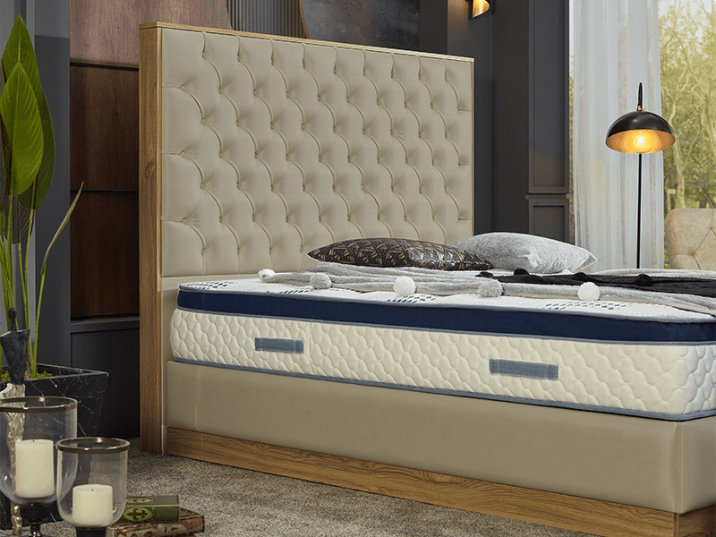 Boxspringbett Valencia mit Bettkasten in Samtstoff - Bettsense