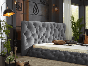 Designerbett Theraphy mit Bettkasten in Samtstoff - Bettsense