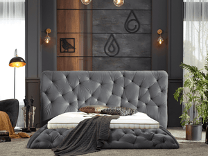 Designerbett Theraphy mit Bettkasten in Samtstoff - Bettsense