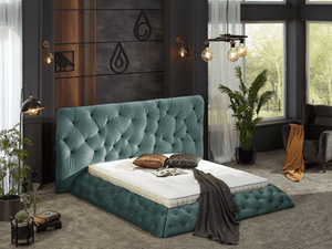 Designerbett Theraphy mit Bettkasten in Samtstoff - Bettsense